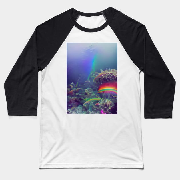 UNDERWATER RAINBOW Baseball T-Shirt by sailorsam1805